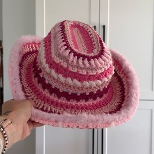 Pink Crochet Cowboy Hat (handmade by me!)